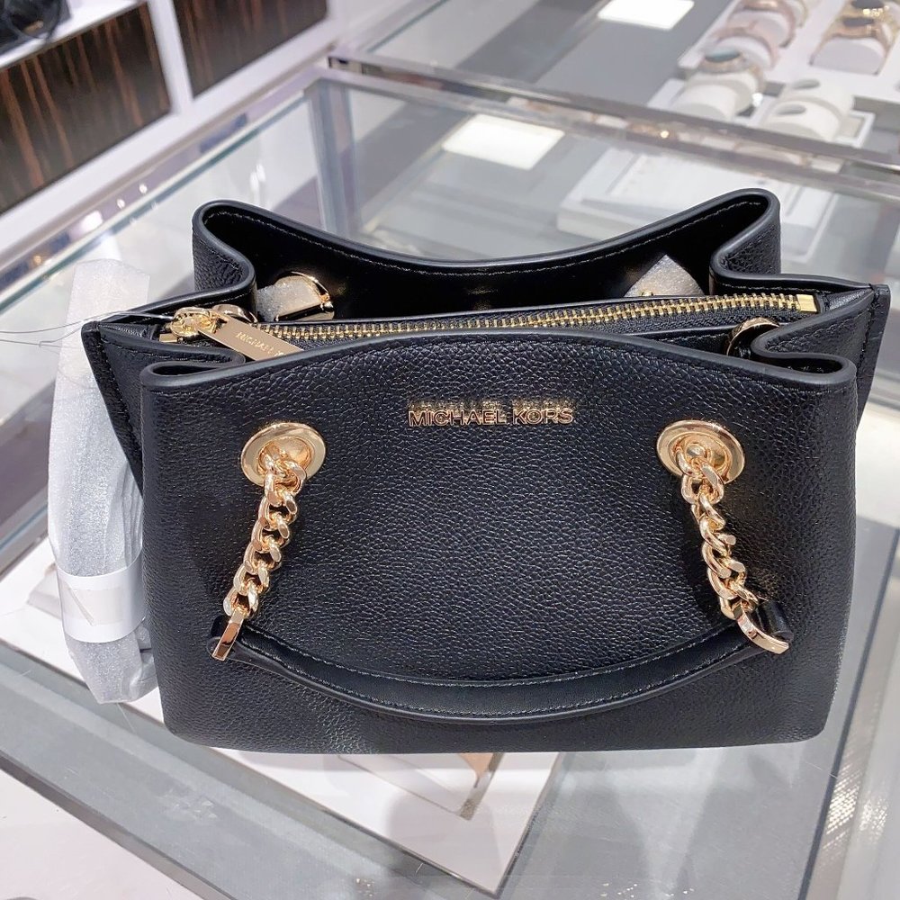 MK TEAGEN SM MESSENGER SATCHEL BLACK